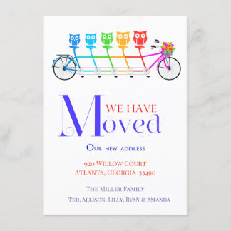 Bright and colourful moving announcement for famil