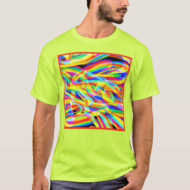 Bright And Colourful Neon Pattern Art T-Shirt (Front)