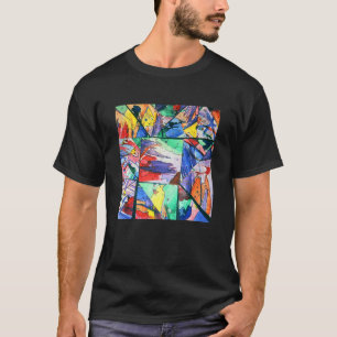 Bright And Colourful Painted Collage  Triangular A T-Shirt