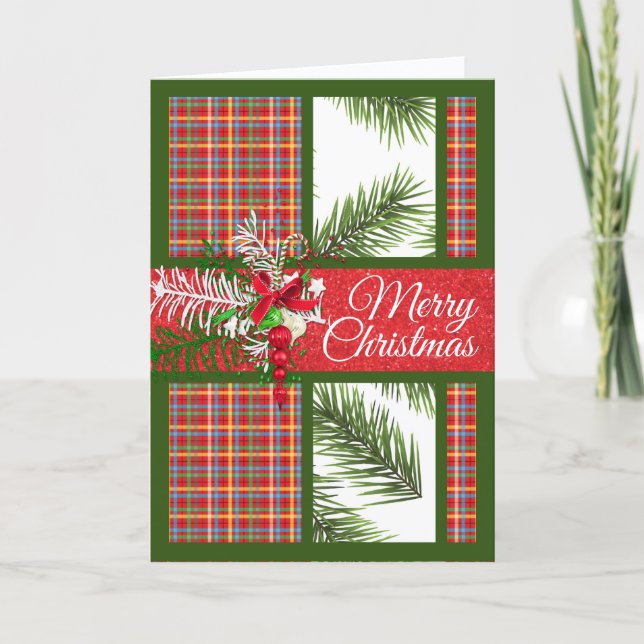 Bright and Colourful Personalised Folded Christmas Card (Front)