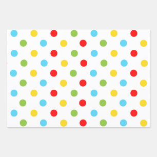 Bright and Colourful Polka Dots Wrapping Paper Sheet
