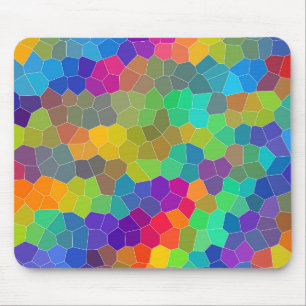 Bright and Colourful Polygon Mosaic Pattern Mouse Pad