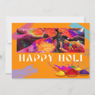 Bright and colourful powder for Holi celebrations Card