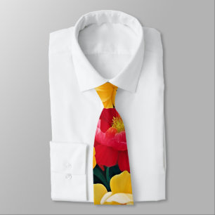 Bright and colourful roses tie