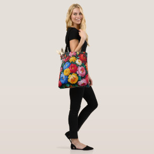 Bright and colourful roses tote bag