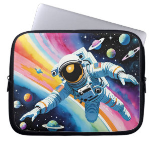 Bright and Colourful Spaceman in Space Laptop Sleeve