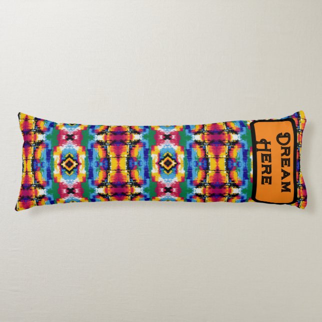 Bright and Colourful throw Fleece Blanket Body Cushion (Front)