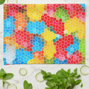 Bright and Colourful Unique Abstract Pattern Tea Towel
