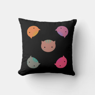 Bright and Cute Cat Faces Kids Pillow