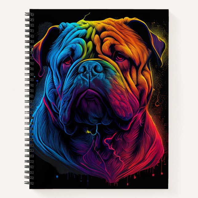 Bright and Fluffy Chinese Shar Pei dog, Shar-Pei Notebook (Front)