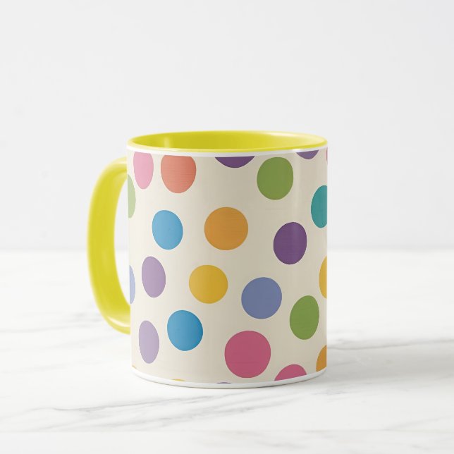 Bright and Fun Abstract Hexagon Design Mug (Front Left)