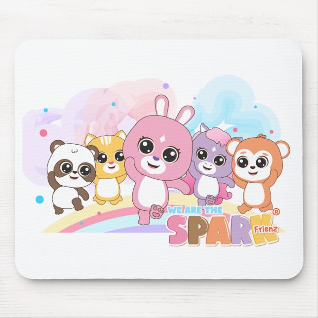 Bright and Fun Animal Frienz for Kids Mouse Pad (Front)