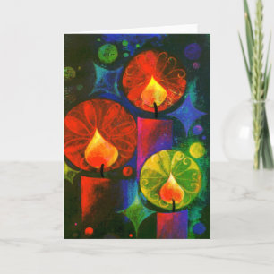 Bright and Glowing Christmas Candles Holiday Card