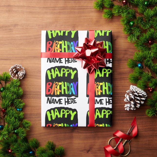 Bright and Happy Birtgday Wrapping Paper (Holiday Gift)