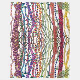bright and happy crazy forest watercolor fleece blanket