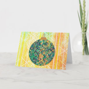 Bright and Retro Christmas Holiday Ornament Art Card