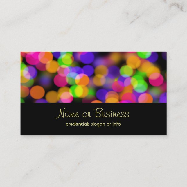 Bright and Sparkling Lights Bokeh Background Business Card (Front)