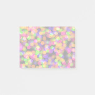 Bright and Sparkling Lights Bokeh Background Post-it Notes