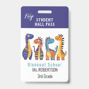 Bright animals  teacher or student pass ID badge