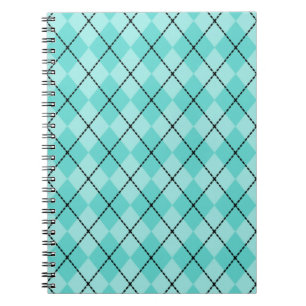 Bright Aqua Argyle Notebook