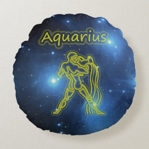 Bright Aquarius Round Cushion