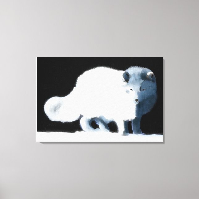 Bright Arctic Fox Canvas Print (Front)