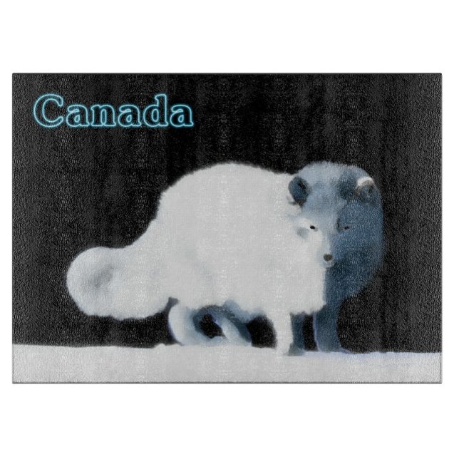 Bright Arctic Fox Cutting Board (Front)