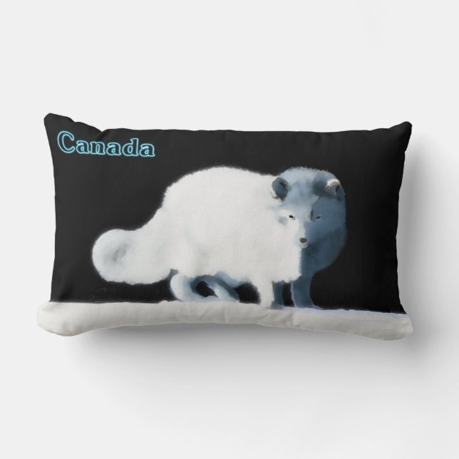 Bright Arctic Fox Lumbar Cushion (Front)