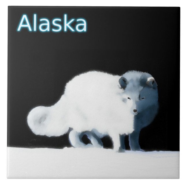 Bright Arctic Fox Tile (Front)