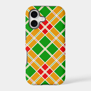 Bright Argyl red green yellow pattern accessory