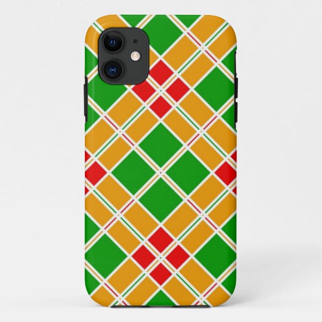 Bright Argyl red green yellow pattern accessory Case-Mate iPhone Case (Back)