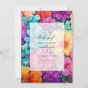 Bright Array Floral Summer Wedding Invitation