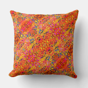 Bright artistic paisley floral cushion