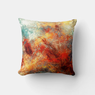 Bright artistic splashes. Abstract painting color  Cushion