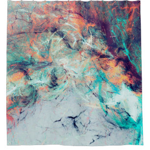 Bright artistic splashes. Abstract painting trendy Shower Curtain