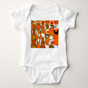Bright autumn circles: abstract pattern. baby bodysuit