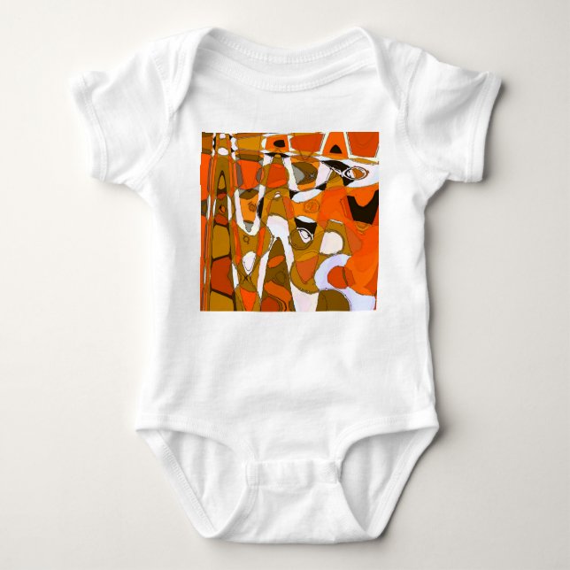 Bright autumn circles: abstract pattern. baby bodysuit (Front)