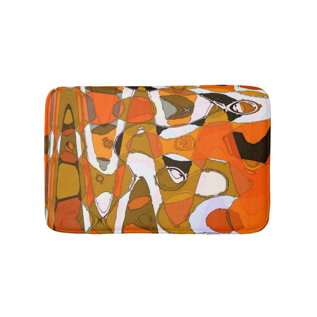 Bright autumn circles: abstract pattern. bath mat (Front)