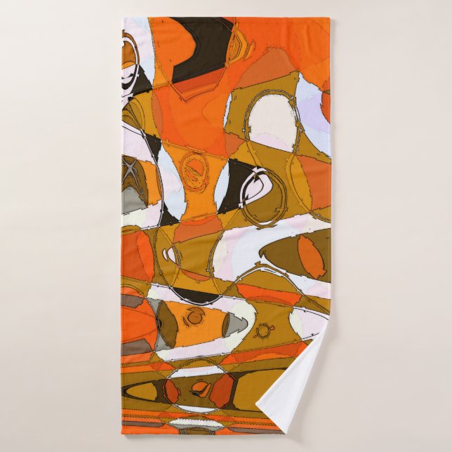 Bright autumn circles: abstract pattern. bath towel (Bath Towel)