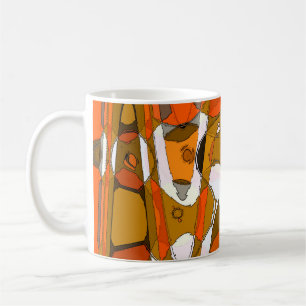 Bright autumn circles: abstract pattern. coffee mug