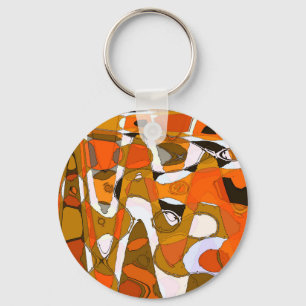 Bright autumn circles: abstract pattern. key ring