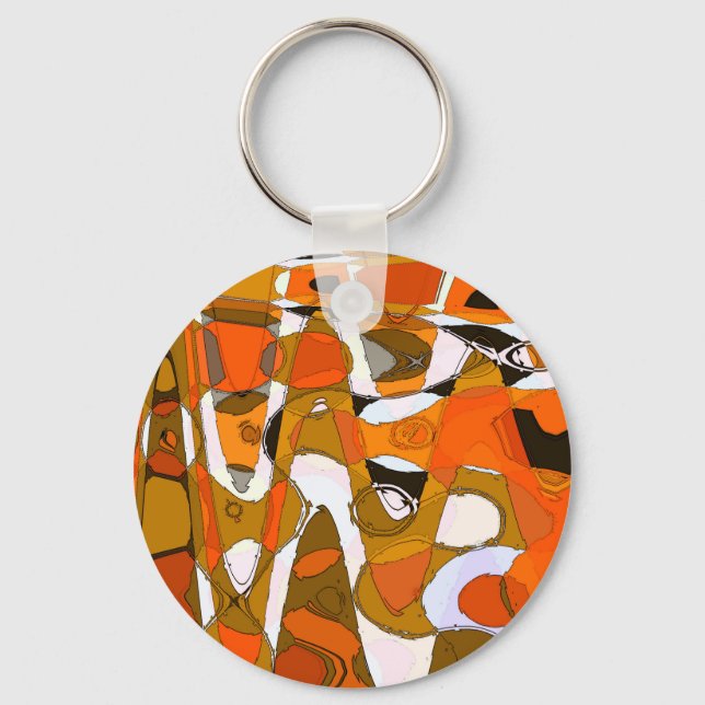 Bright autumn circles: abstract pattern. key ring (Front)