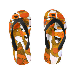 Bright autumn circles: abstract pattern. kid's jandals