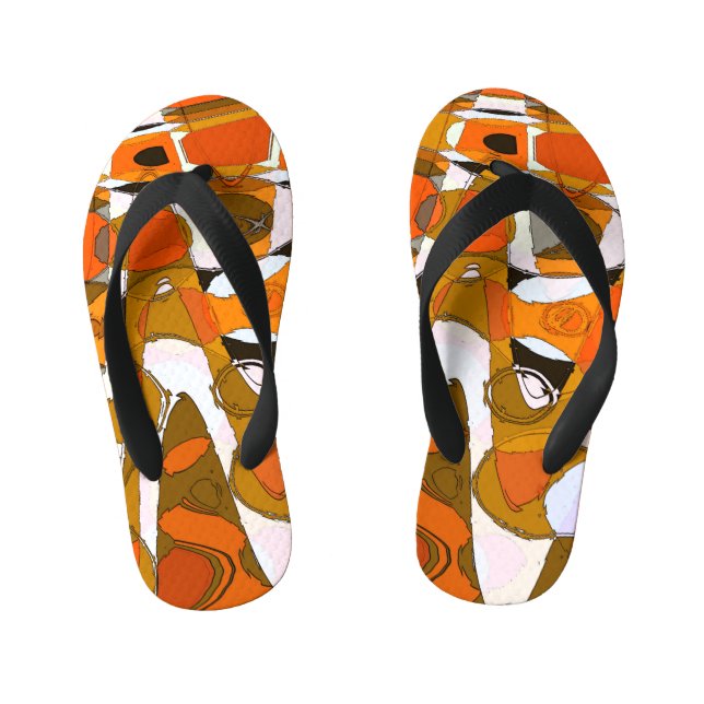 Bright autumn circles: abstract pattern. kid's jandals (Footbed)