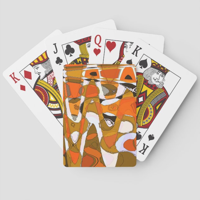 Bright autumn circles: abstract pattern. playing cards (Back)