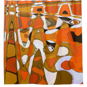 Bright autumn circles: abstract pattern. shower curtain