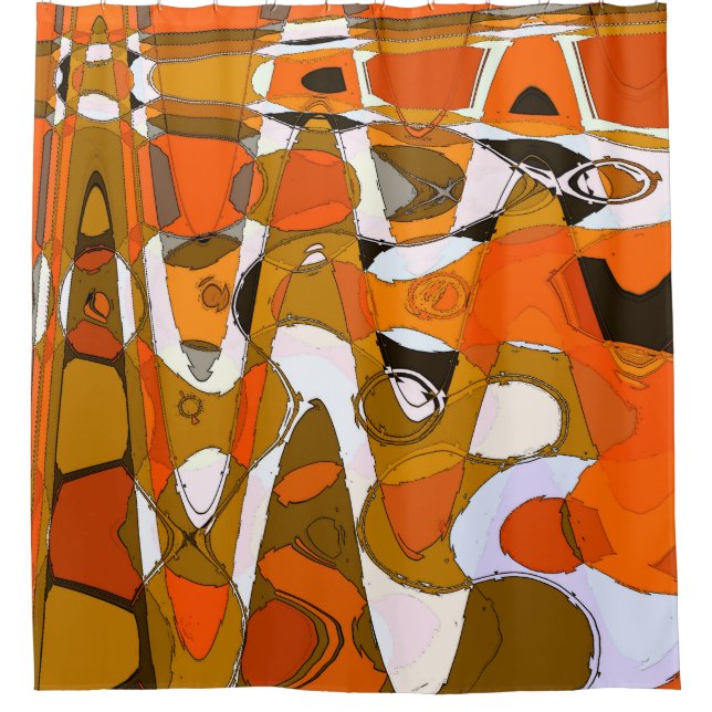 Bright autumn circles: abstract pattern. shower curtain (Front)