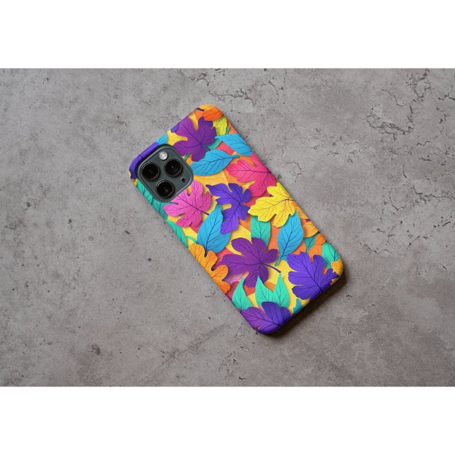 Bright Autumn Leaves Pattern on Warm Yellow Case-Mate iPhone Case (Creator Uploaded)