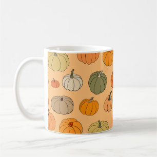 Bright autumn vintage seamless pattern background  coffee mug