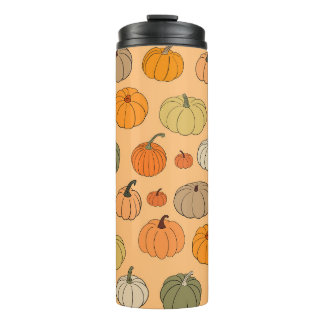 Bright autumn vintage seamless pattern background  thermal tumbler
